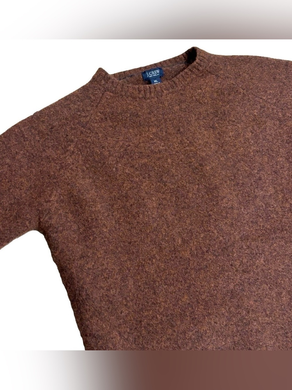 J.Crew Girls Youth XL Brown Wool Crewneck Sweater Pullover Solid Knit